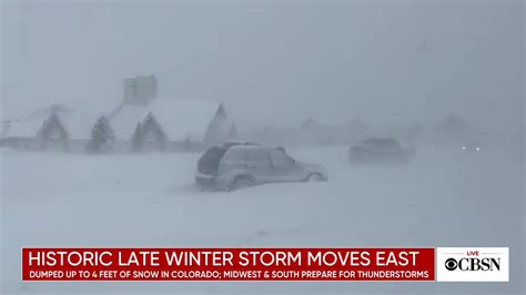Historic Late Winter Storm Dumps Four Feet Of Snow In The Rockies Cbsn Live Video Cbs News