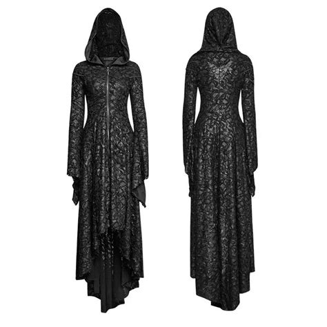 Gothic Decadent Hooded Dress For Women Steampunk Threadbare Knitted Long Dress Dark Witch