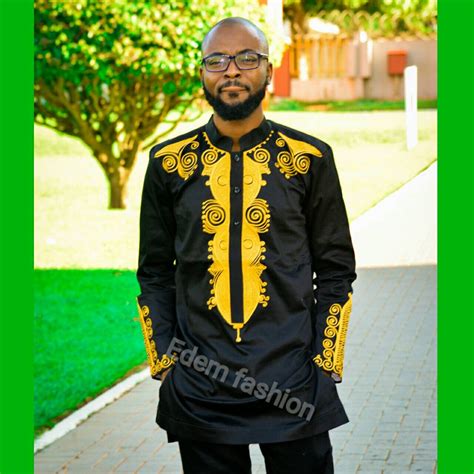 Black And Gold African Clothing Grooms Suit Gold