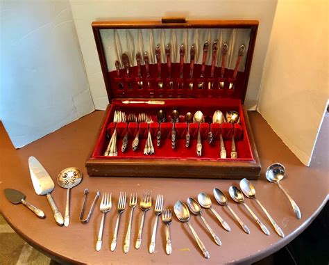 Lot 18 Vintage 1847 Rogers Bros Silver Plate Flatware And Serving
