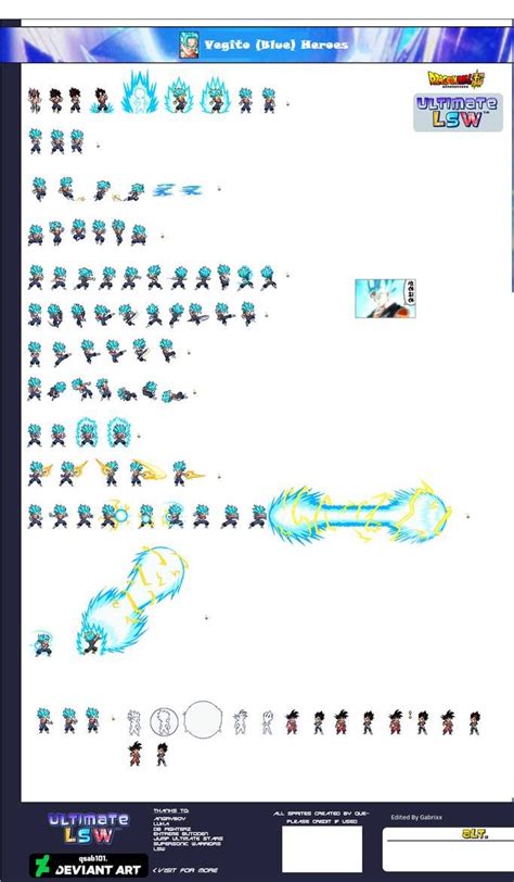 Vegito Blue Heroes Ulsw Sprite Sheet By Lityangster5 On