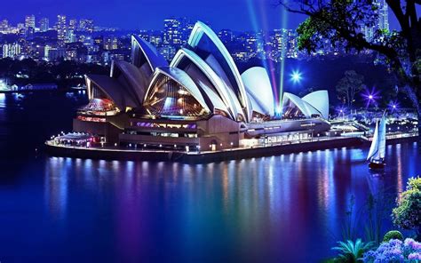 Sydney Opera House At Night Building Architecture Australia Hd