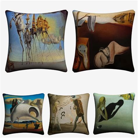 Salvador Dali Surreal Art Decorative Cotton Linen Cushion Cover 45x45cm