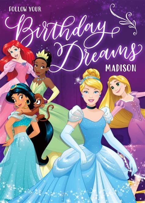 Disney Princess Follow Your Birthday Dreams Card Moonpig