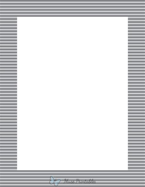Printable Gray Mini Horizontal Striped Page Border