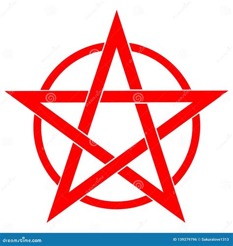 Pentagram Blood Red Runic Spell Circle Satanic Sign Magic Casting