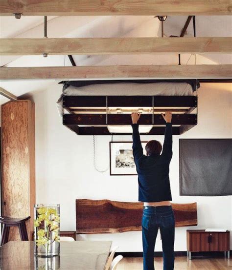 This diy canopy bed is a big style statement in a bright and cosy bedroom. Retractable Bed: Fold Bed Up To The Ceiling | Time saving ...