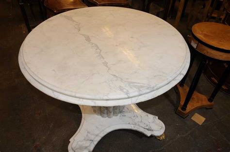 White Italian Marble Centre Table Round Dining Tables