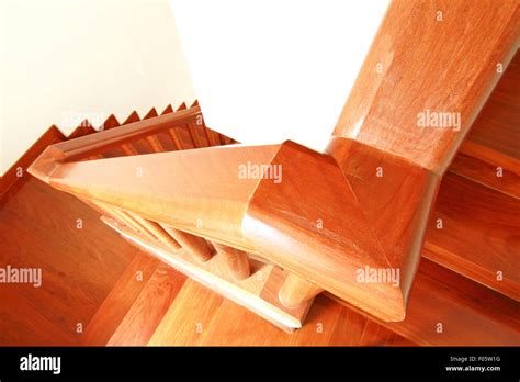 Wooden Stairs And Handrail Stock Photo Alamy