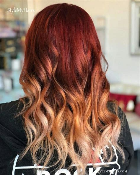 Ombré Rouge Et Blond Red Ombre Hair Hair Color Red Ombre Ombre Hair