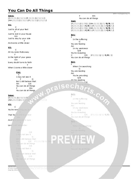 You Can Do All Things Chords Pdf Highlands Worship Praisecharts
