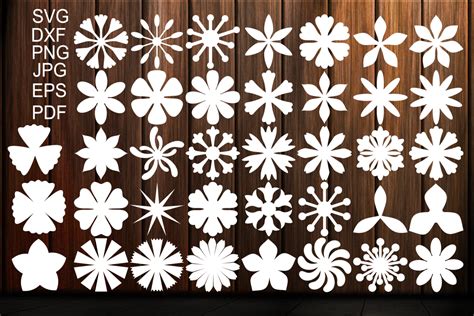 Paper Flower Templates SVG, Flower Center SVG, Origami