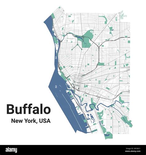 Buffalo Map New York American City Municipal Administrative Area Map