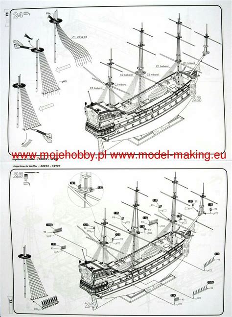 Heller Model Ship Kit Instructions Sailing Ship Model Model Ship