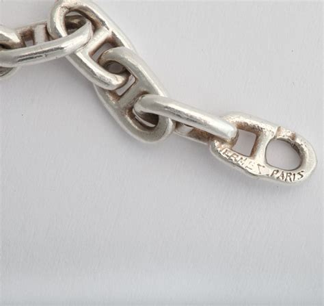 Hermes Sterling Silver Anchor Chain Bracelet At 1stdibs