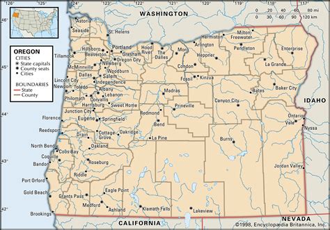Large Detailed Tourist Map Of Oregon With Cities And Towns Images