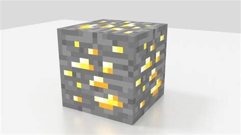 3d Model Minecraft Gold Ore Vr Ar Low Poly Cgtrader