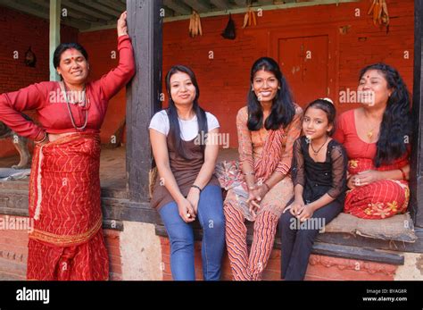 Generations Of Women In Kathmandu Nepal Stock Photo Alamy
