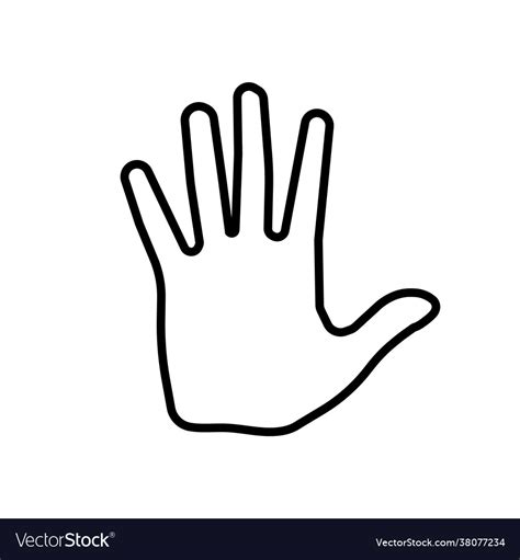 Outlined Hand Silhouette Icon Royalty Free Vector Image