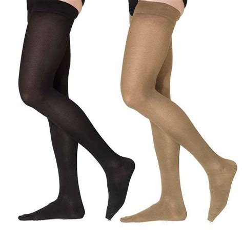 sigvaris cotton ribbed men s thigh high 20 30mmhg compression support stockings grip tops