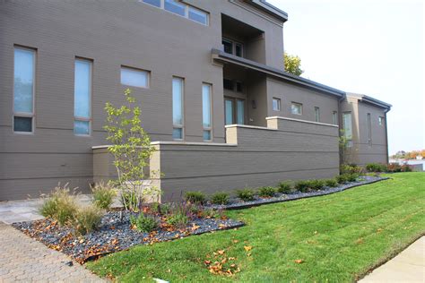 Masonry Wing Wall That Matches Existing Modern Household Outdoor