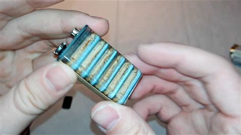 what is inside of a 9 volt battery youtube