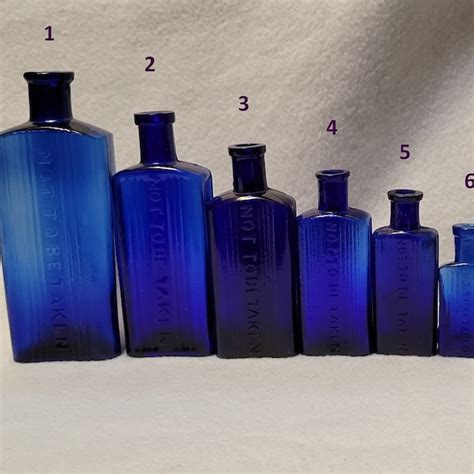 Cobalt Blue Glass Bottles Etsy