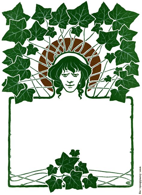 Fobo Art Nouveau Border With Ivy Leaves And Face