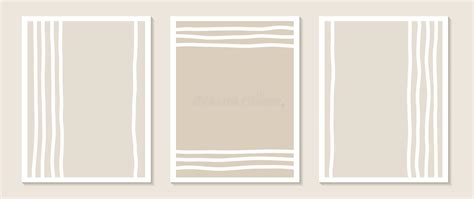Contemporary Templates With Abstract Shapes And Line In Nude Colors