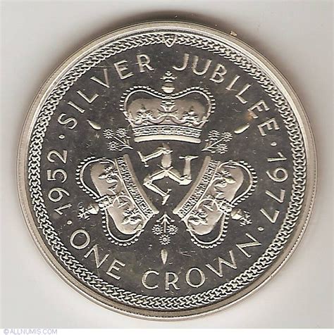 1 Crown 1977 Silver Jubilee Silver Coin British Dependency 1970