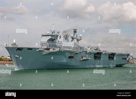 Hms Ocean L12 Departing Portsmouth Uk On The 28th June 2016 After A