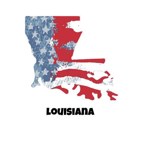 Free Usa State Louisiana State Silhouette Watercolor American Flag