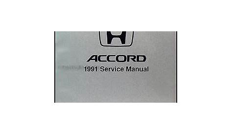 1991 Honda Accord Repair Shop Manual Original