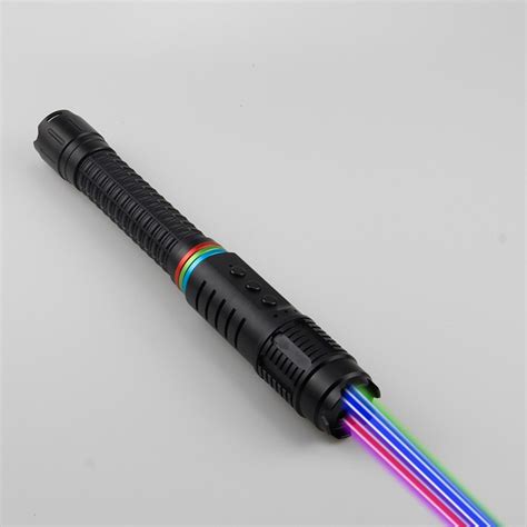 Rainbow Laser Pointer Seven Colors Pen Switch Outdoor Flashlight High