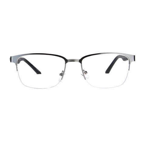Mens Half Metal Rim Powered Bifocal Reading Eyeglasses Ebay