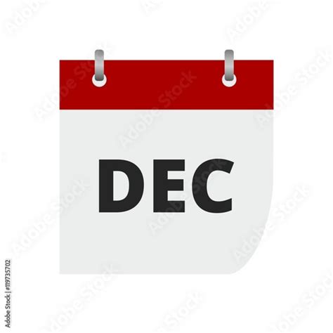 Calendar Sign Icon December Month Symbol Stock Image And Royalty