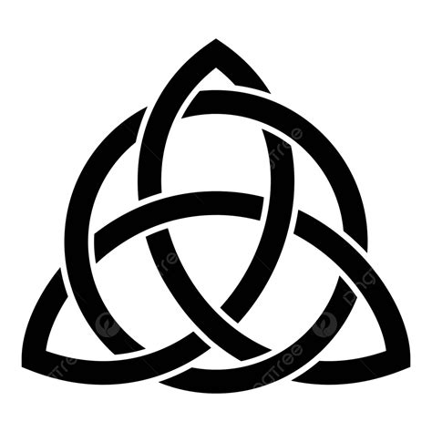 Black Trinity Knot Vector Illustration Symbolic Infinite Rune Vector
