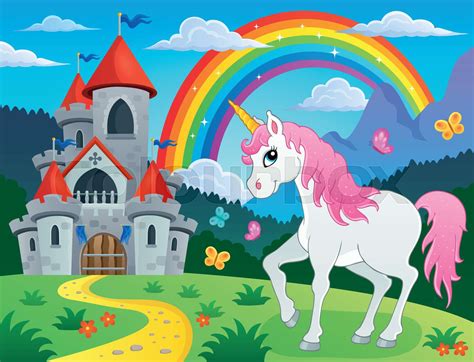 Fairy Tale Unicorn Theme Image 4 Stock Vector Colourbox