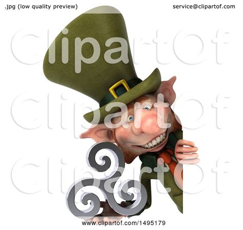 Clipart of a 3d Skinny Leprechaun, on a White Background - Royalty Free ...