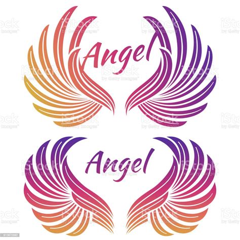 vetores de emblema de asas de anjo brilhante e mais imagens de abstrato abstrato arco íris