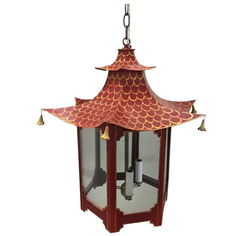 Custom Red And Gold Chinoiserie Pagoda Chandelier At 1stdibs