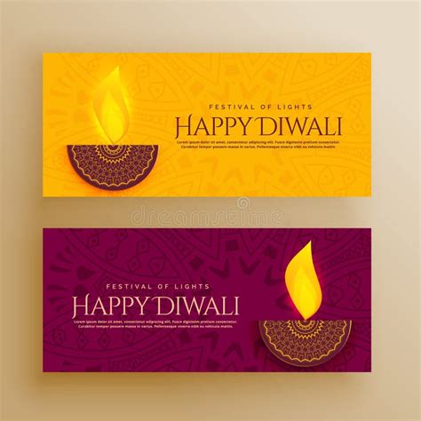 Creative Diya Design For Diwali Festival Stock Vector Illustration Of