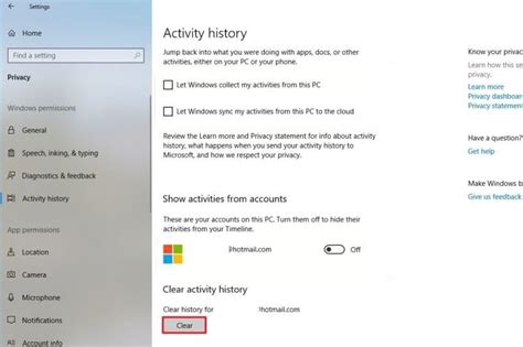 Enable Or Disable Timeline In Windows 10 Tutorials