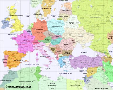 Full Map Of Europe In Year 2000