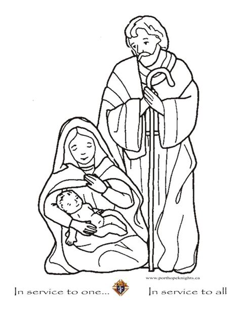 Gambar Mary Joseph Coloring Pages Getcoloringpages Baby Jesus Page Di