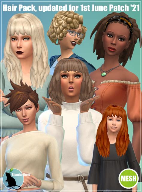 Hair Pack Updated With 6 New Swatches At Standardheld Sims 4 Updates
