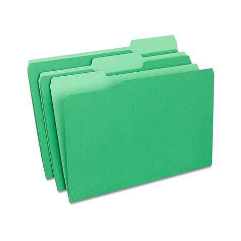 Staples Colored Top Tab File Folders 3 Tab Green Legal Size 100pack