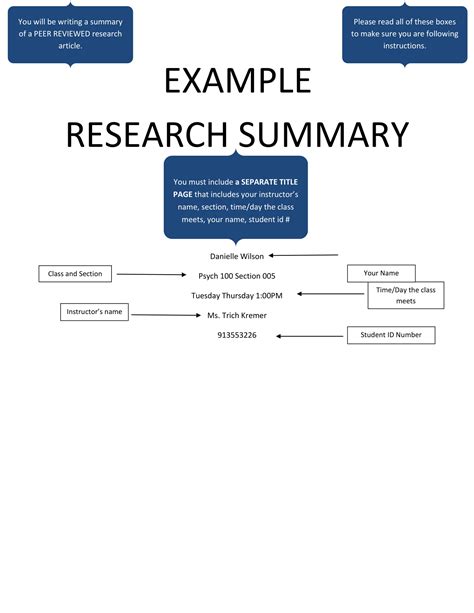 Research Summary Examples
