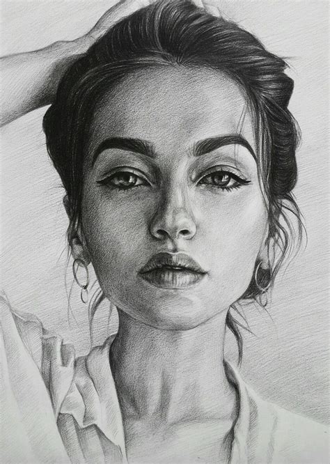 Beautiful Portrait Drawing By Lika Sunik Art Illustration Draw Pencil Portrait Drawing