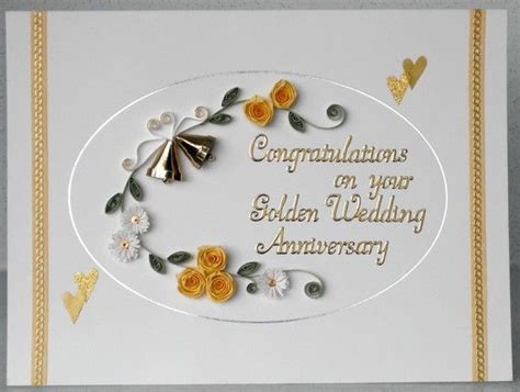 50th Anniversary Card Golden Wedding Quilled Paper Quilling 50th